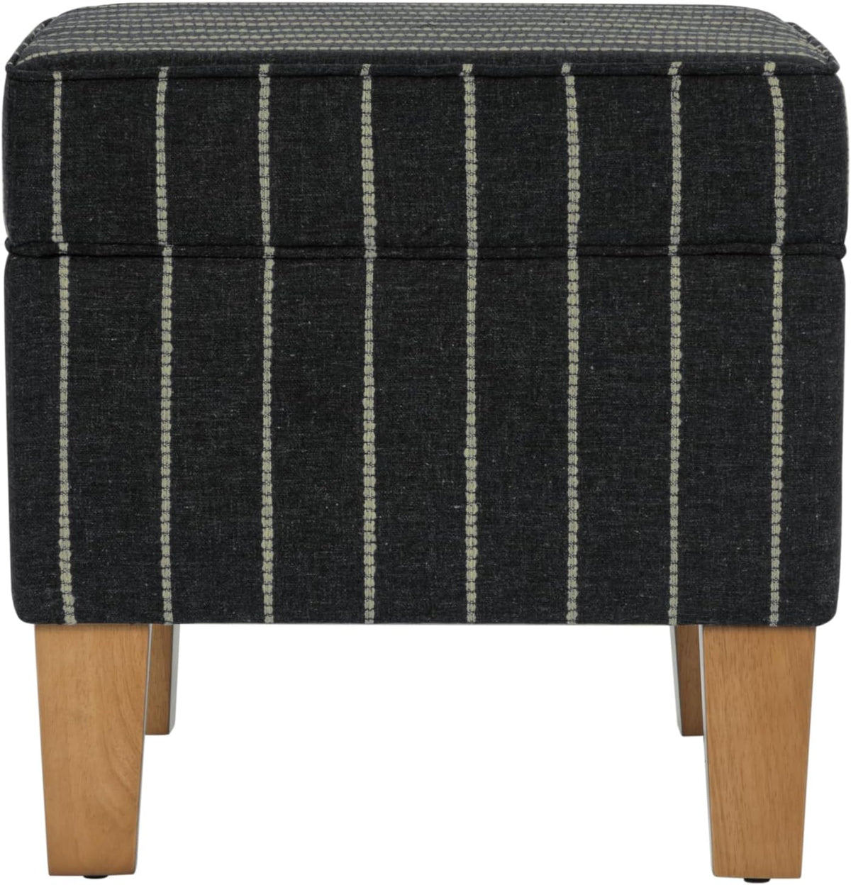 Home Decor | Dinah Collection Modern Storage Ottoman | Ottoman with Storage for Living Room & Bedroom(Black with Boucle Stripe)