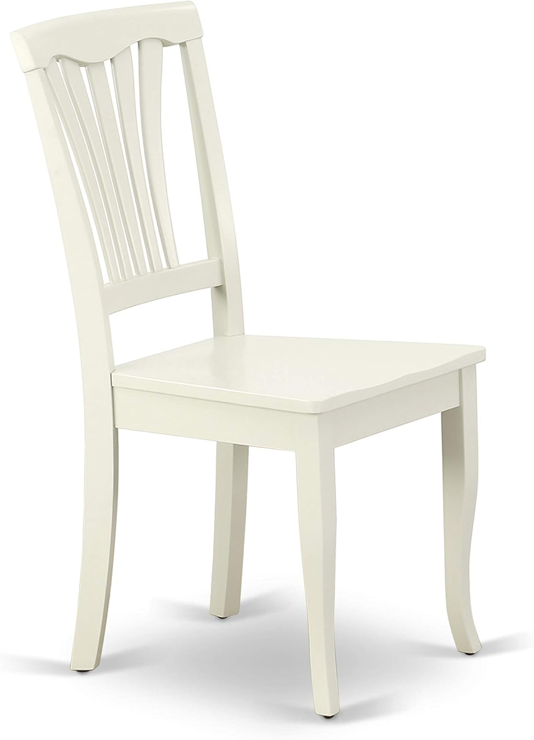 East West Furniture HLAV5-LWH-W 5 Piece Kitchen Table Set for 4 Includes a Round Dining Room Table with Pedestal and 4 Solid Wood Seat Chairs, 42x42 Inch, Linen White