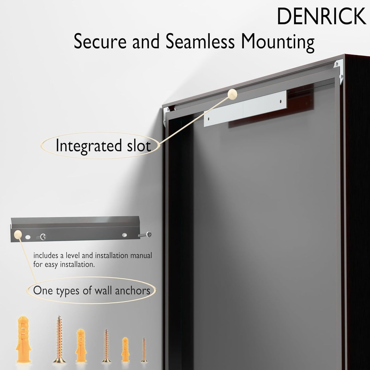 DENRICK 30X36 Inch Black Metal Framed Bathroom Mirror for Wall, Brushed Black Bathroom Vanity Mirrors, Anti-Rust, Tempered Glass, Hangs Horizontally or Vertically