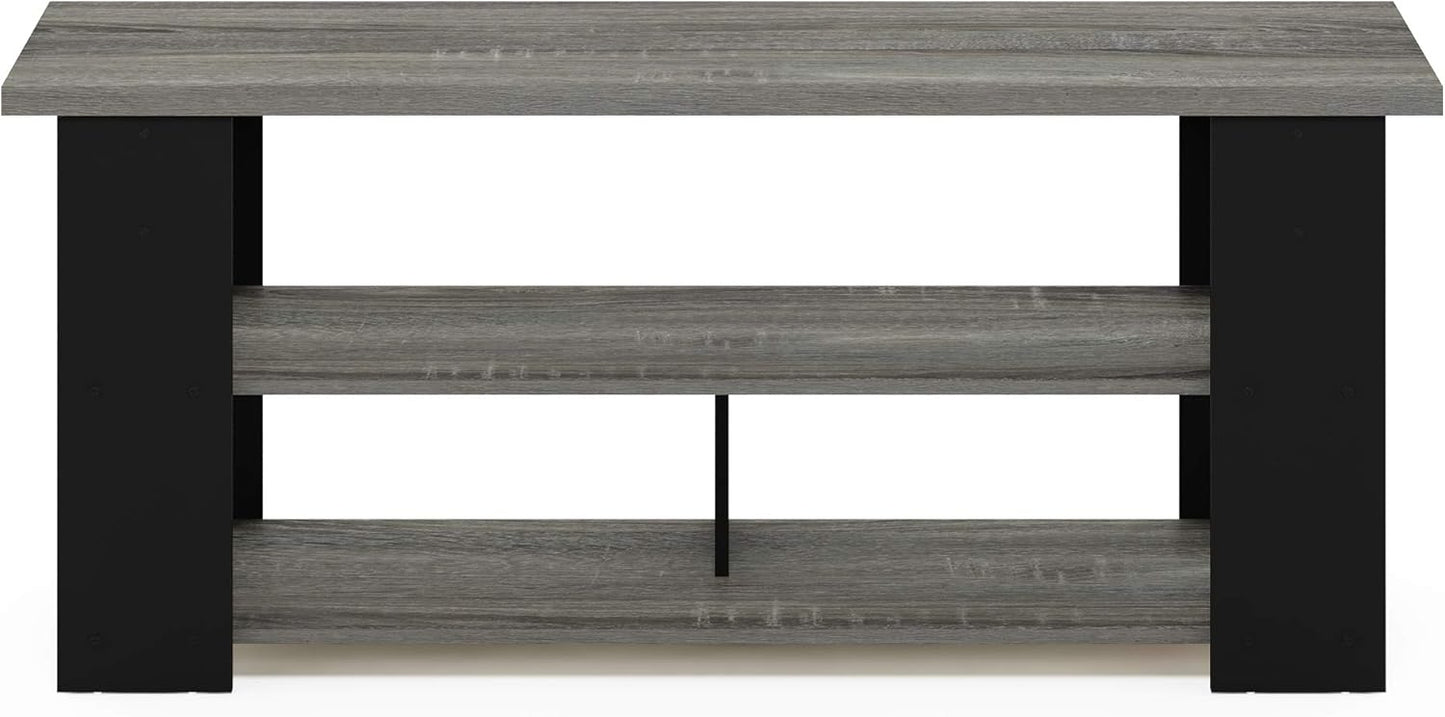 Furinno JAYA TV Stand, French Oak Grey/Black