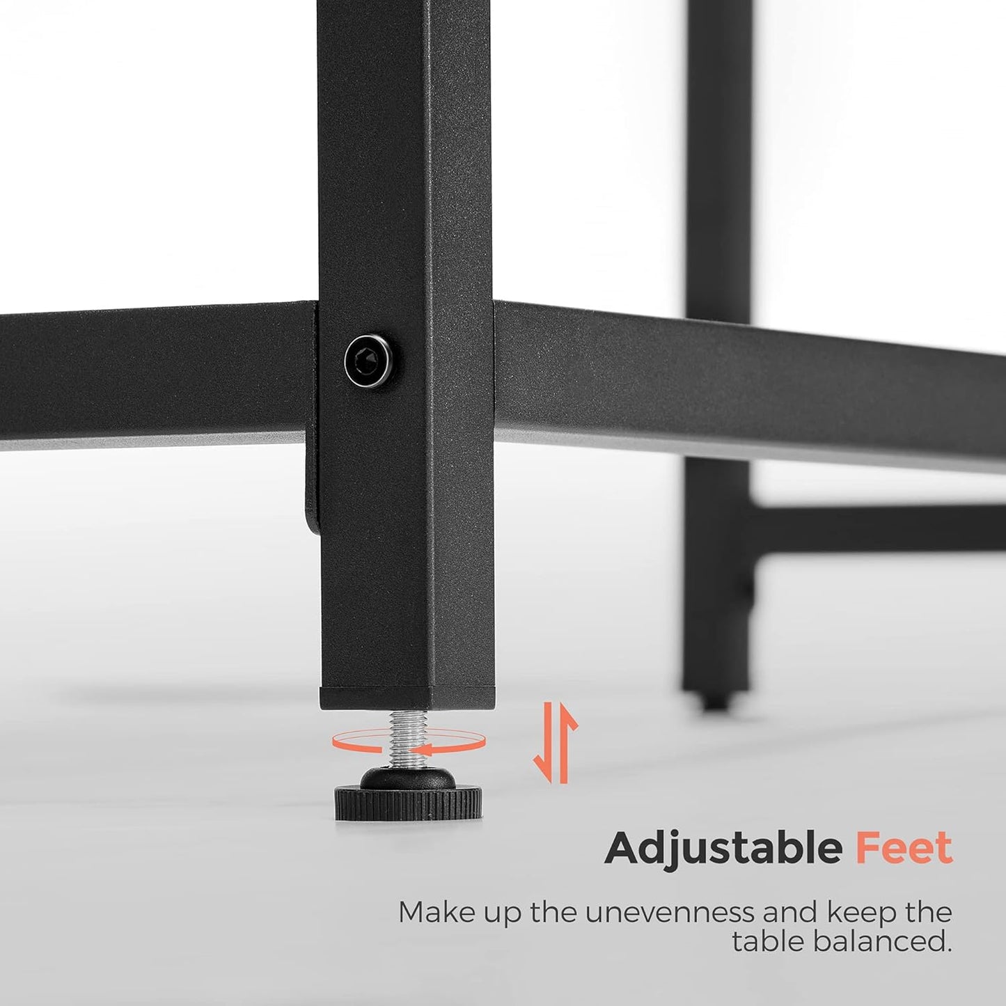 VASAGLE Computer Desk, Gaming Desk, Home Office Desk, for Small Spaces, 19.7 x 31.5 x 29.5 Inches, Industrial Style, Metal Frame, Rustic Brown and Black ULWD038B01