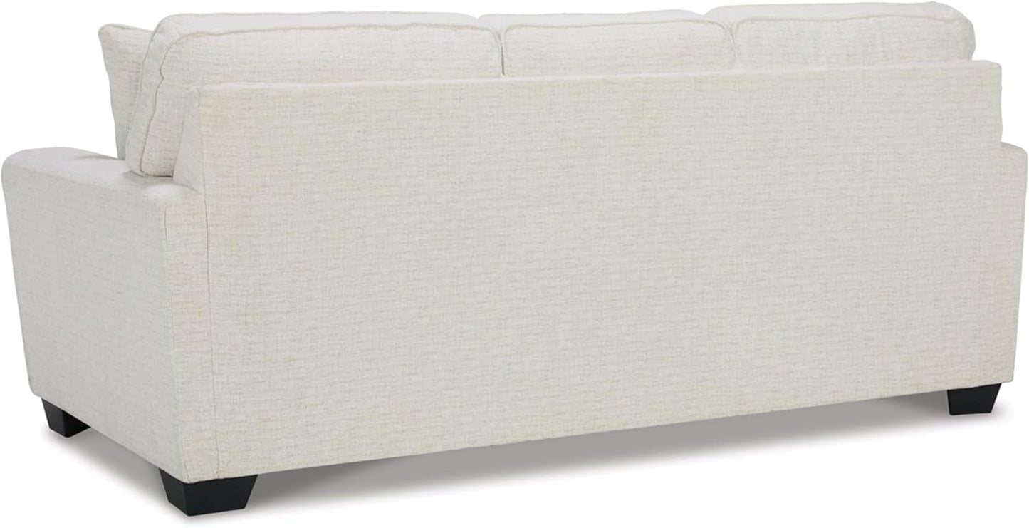 Signature Design by Ashley Cashton Casual 2-in-1 Sofa Sleeper with Folding Gel Memory Foam Mattress, Queen, White
