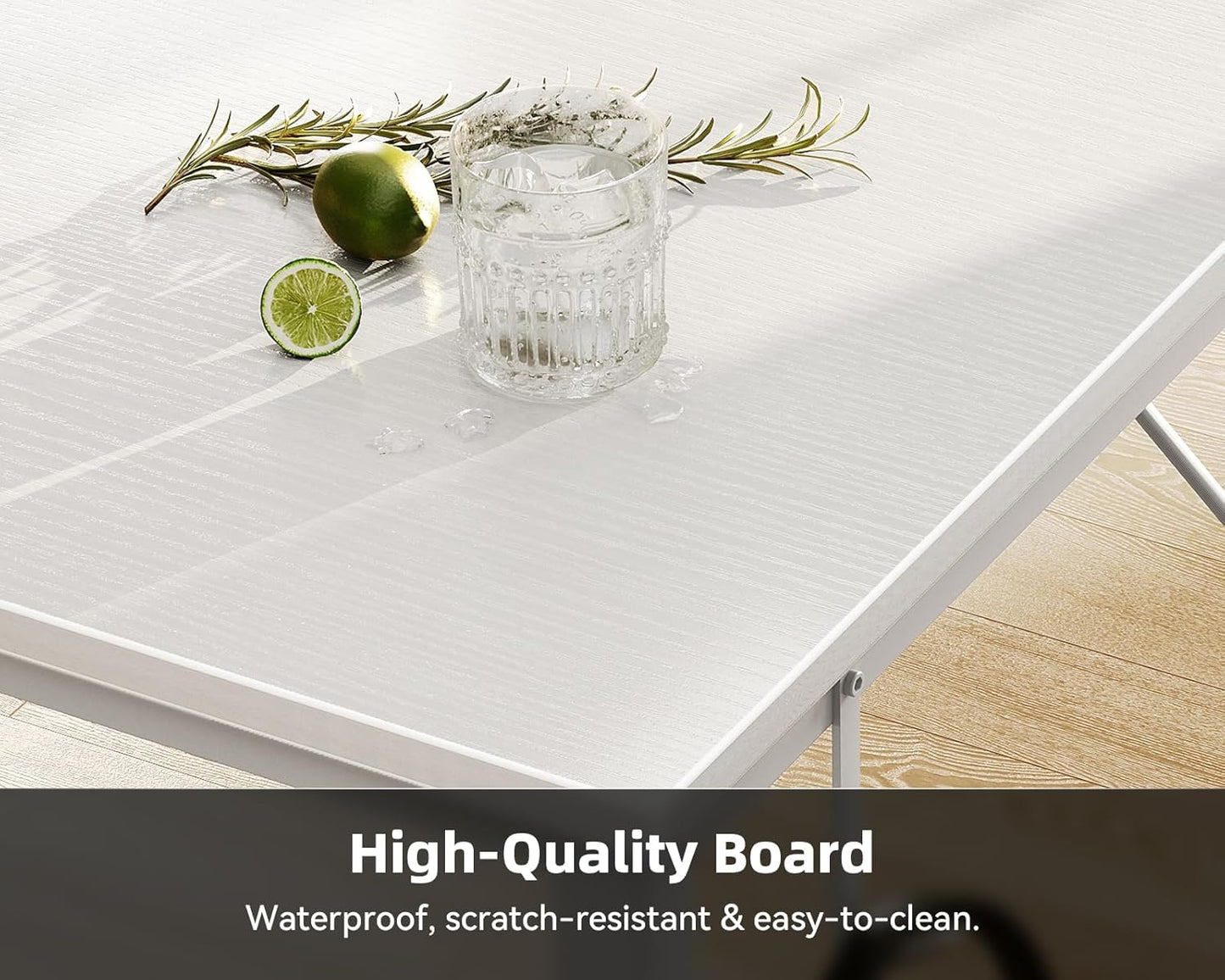 Casaottima 40 Inch Small Home Office Computer Desk for Bedroom with Fabric Drawers & File Cabinet, Cloth Storage Bag and Hook, Writing Study Work Desk for Small Space, Snow White