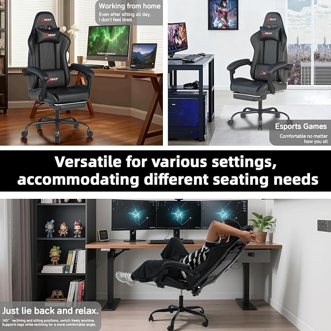 E-Sports Gaming Chair Sports Car Driving Seat PU Material Moulded Sponge Comfortable and Safe Mg(1001-Black)