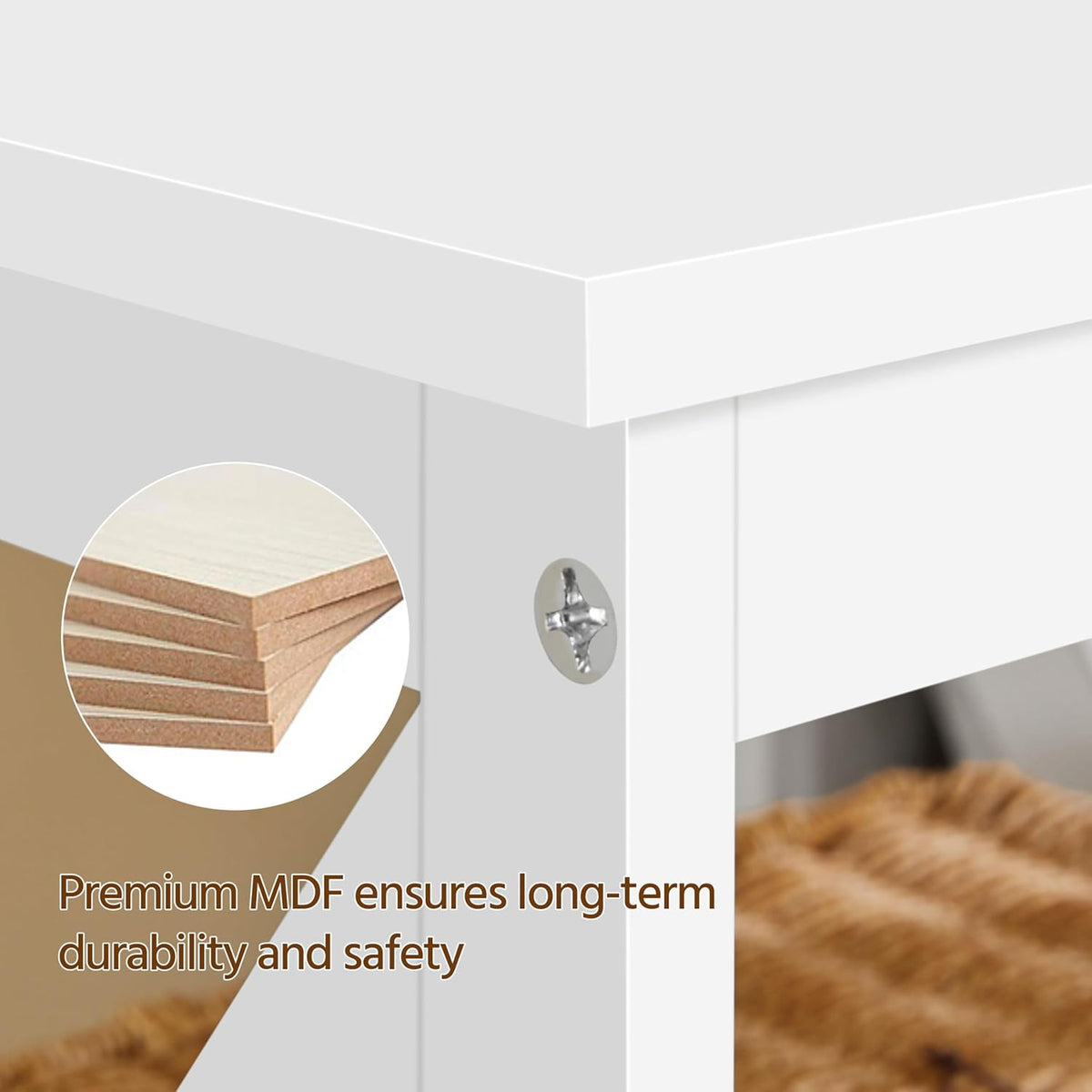 Yaheetech End Tables Set of 2, 3-Tier Side Tables with Storage for Living Room, Sturdy X Design Wooden Large Sofa Side Table Storage Cabinet with Shelves, 16x16x24ββ(LxWxH), White