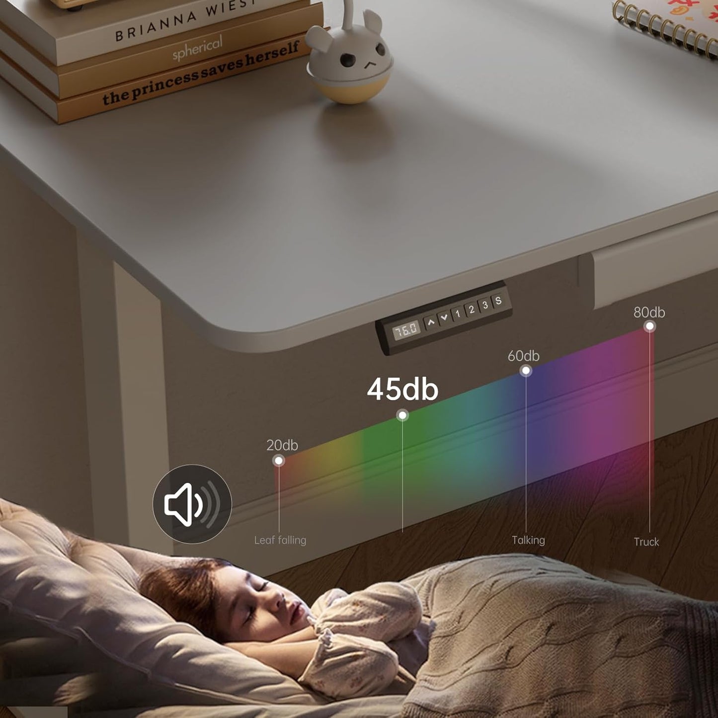 Standing Desk Frame, Electric Adjustable Legs with Memory Presets, Stand Up Desk Frame Workstation, with Cable Management Tray, Headphone Hook, Caster Wheels, for Home Office