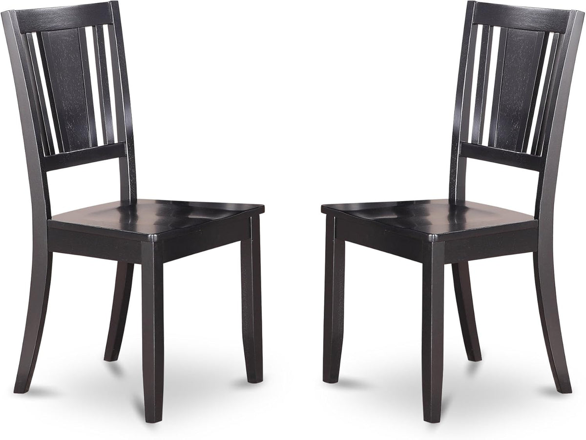 East West Furniture LGDU5-BLK-W 5 Piece Dining Set Includes a Rectangle Dining Table with Butterfly Leaf and 4 Kitchen Chairs, 42x84 Inch, Black