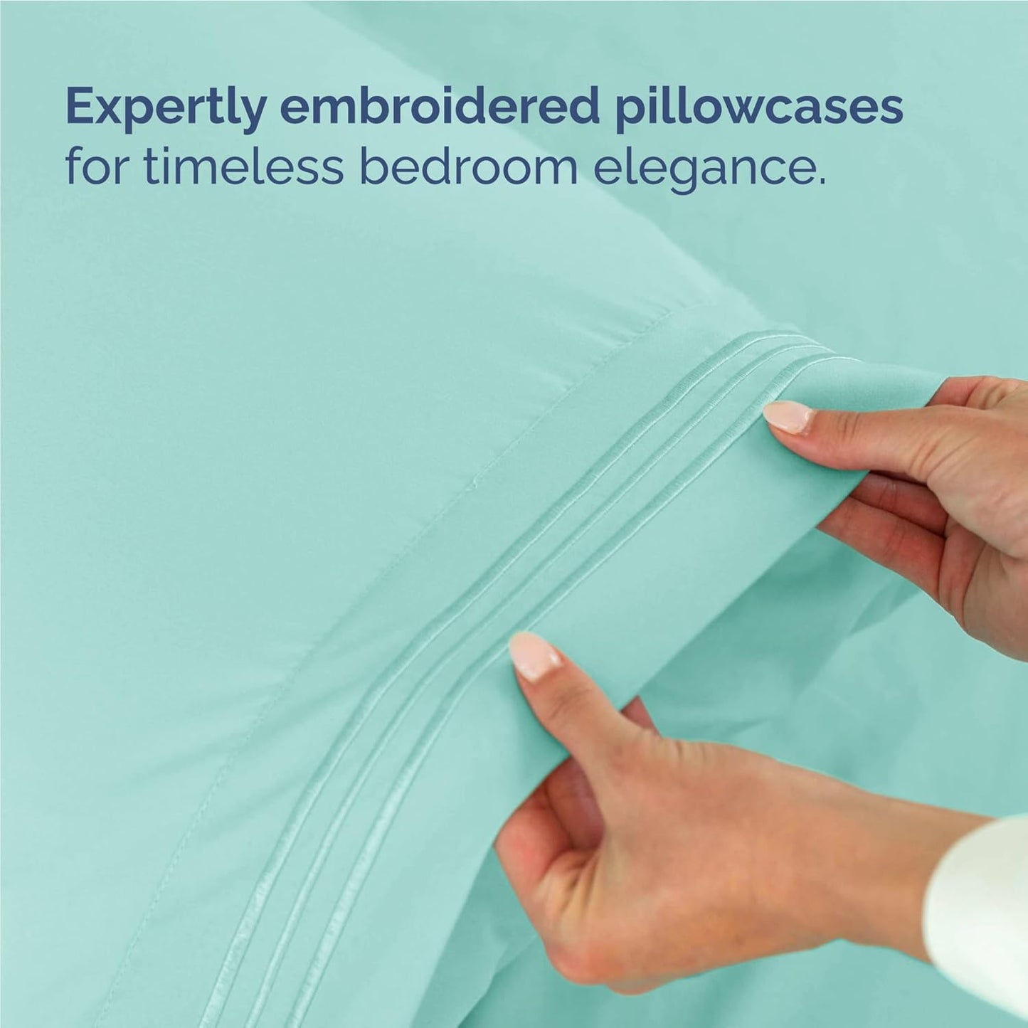 Twin XL Size 3 Piece Sheet Set - Comfy Breathable & Cooling Bed Sheets Set - Hotel Luxury Bedding for Women, Men, Kids, Teens, Boys & Girls - Deep Pockets, Soft and Wrinkle Free - Oeko-Tex - Spa Blue