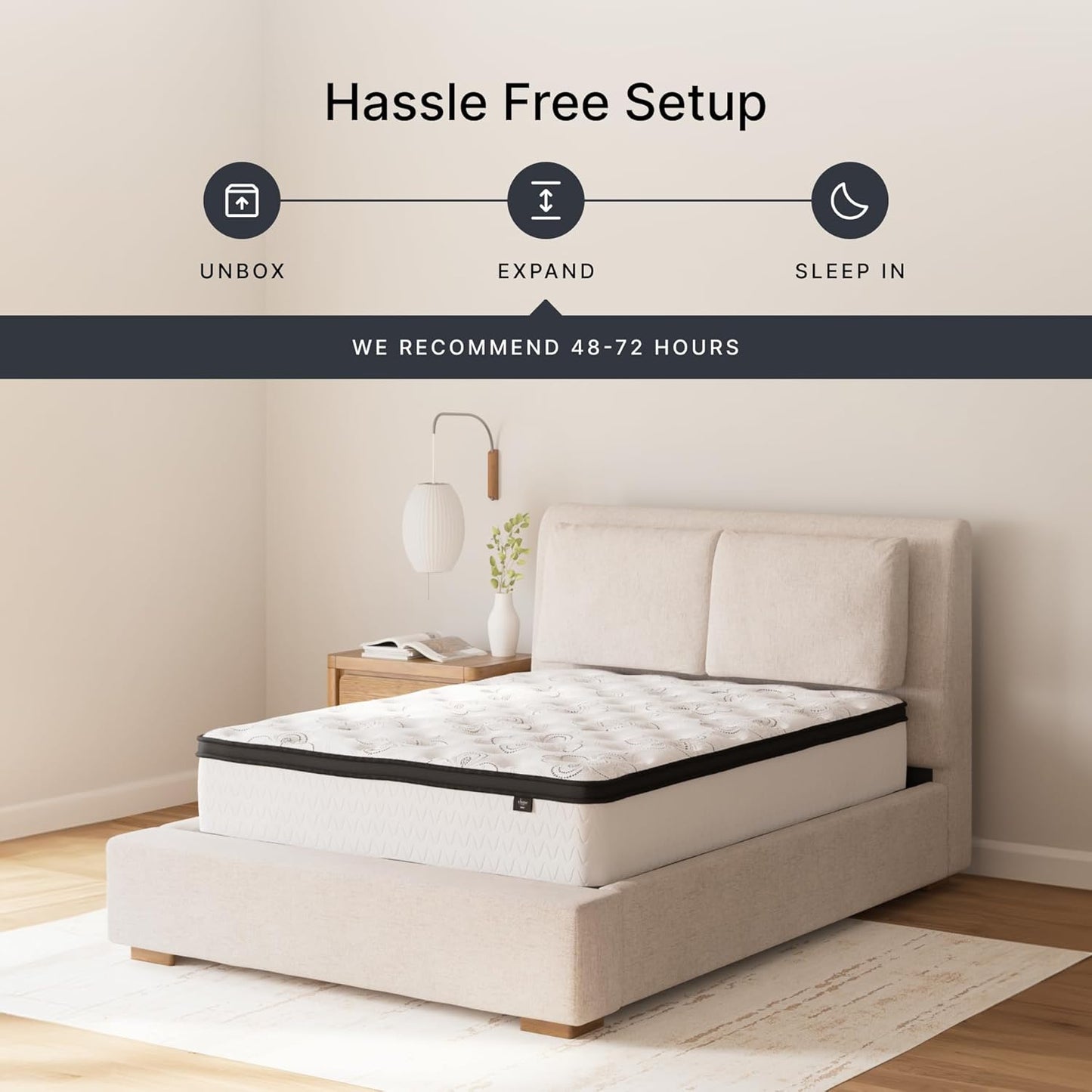 Signature Design by Ashley Twin Size Chime 12 Inch Medium Firm Hybrid Cooling Gel Memory Foam for Pressure Relief, Fiberglass Free, Mattress in A Box