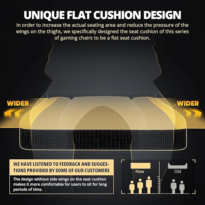 Dowinx Gaming Chair Breathable PU Leather Gamer Chair with Footrest Massage Lumbar Support, Big and Tall Ergonomic Reclining Computer Chair with Pocket Spring Cushion for Adults Teens(Black)