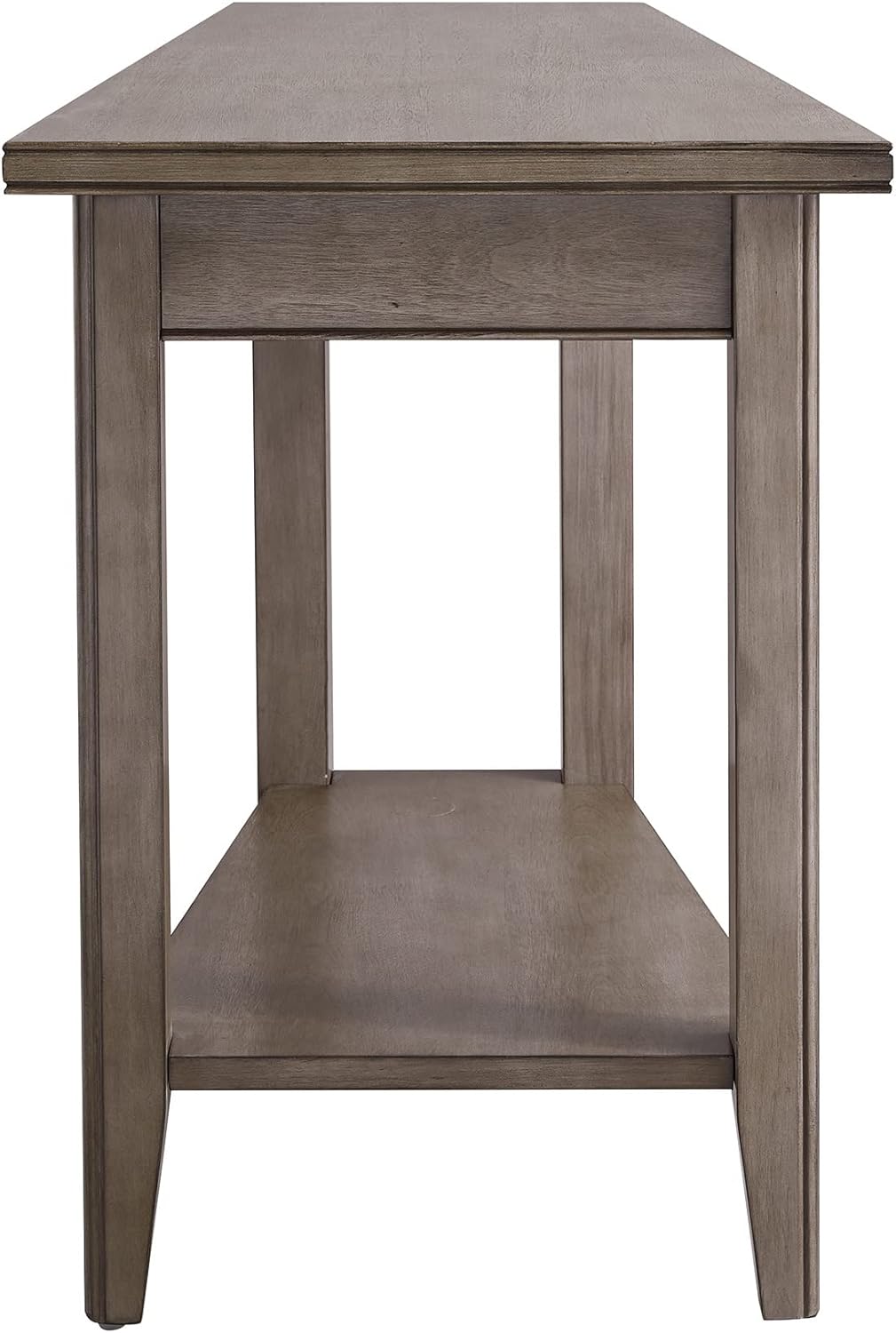 Laurent Recliner Wedge End Side Table with Shelf, Solid Wood, Smoke Gray, Perfect for Living Rooms, Bedrooms, and Small Spaces – Leick Home, 10502-GR