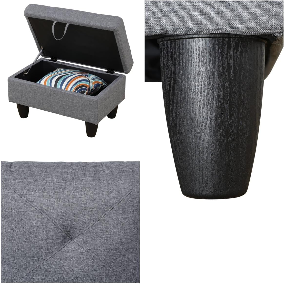 Modular Sectional Couch, L Shaped Couch with Storage, Convertible Sofa with Ottomans, Modern Sectional Sofa for Living Room and Office, Grey