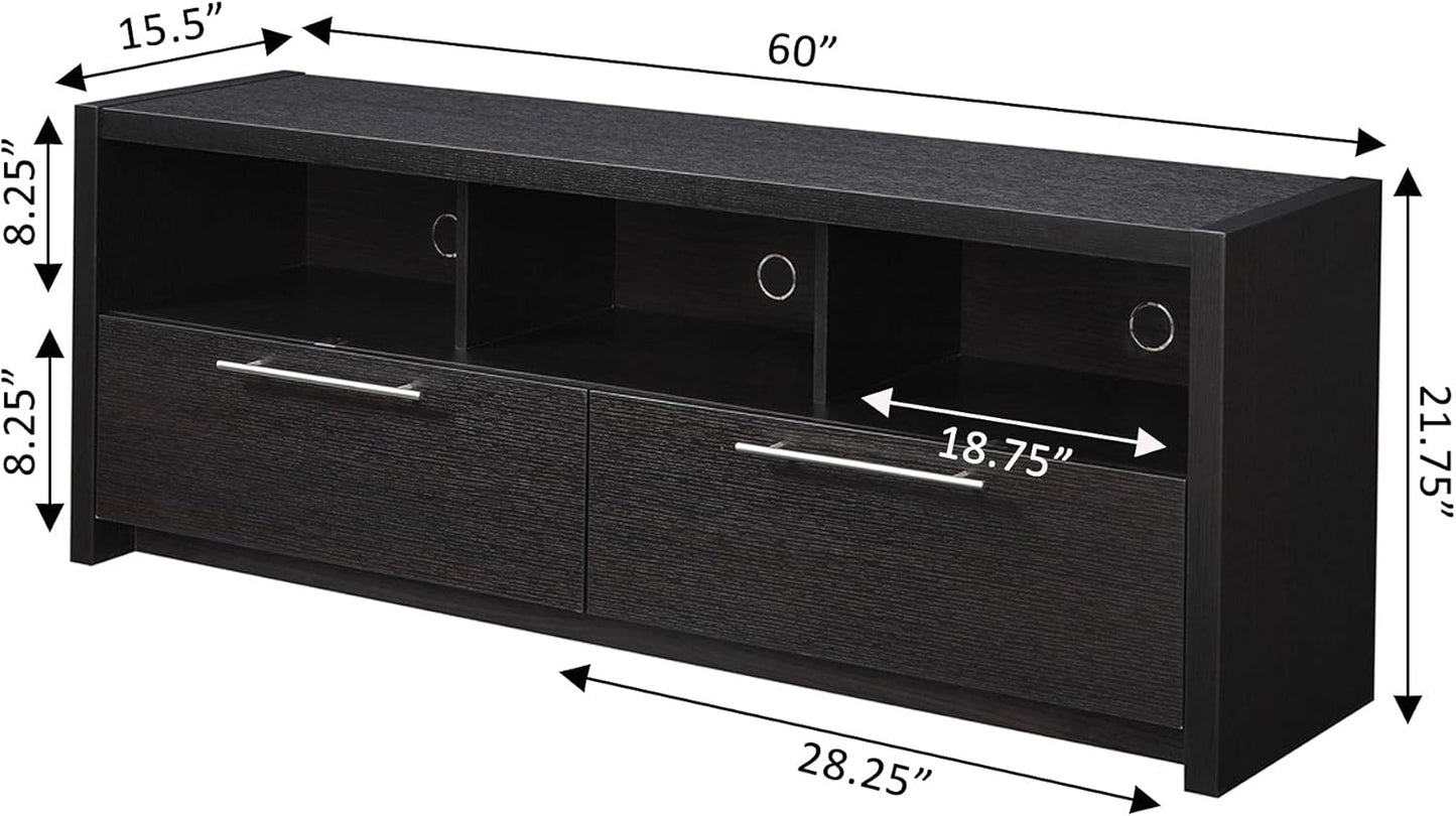 Convenience Concepts Newport Marbella 60 inch TV Stand with Cabinets and Shelves Home_Furniture_and_Decor, unspecified, Espresso