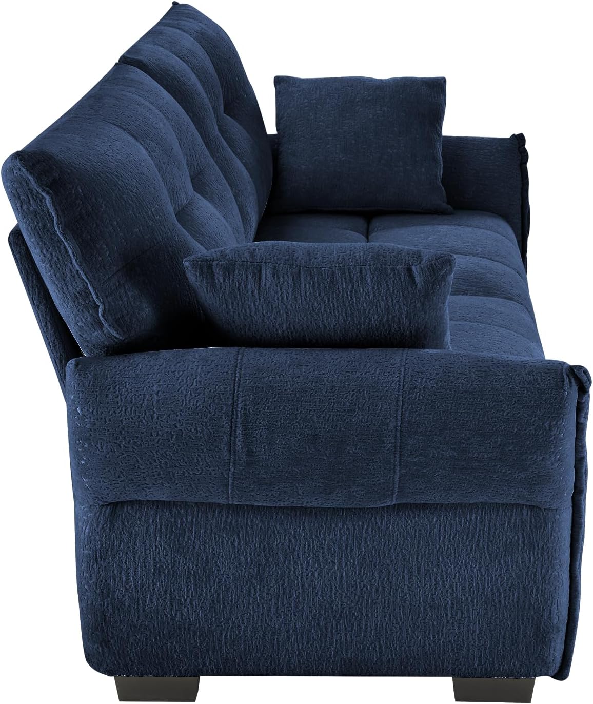 Modern Chenille Fabric 2-Seat Loveseat Sofa, Premium Upholstery Living Room Couch with Tufted Backrest & Comfortable Armrests and High-Resilience Memory Foam Cushions,Blue