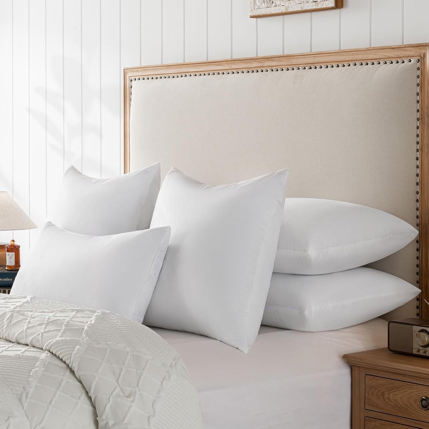 Euro Pillow Inserts 30x30 inchs - Feather and Down Fill - Cotton Fabric - Set of 2 Throw Pillow Insert