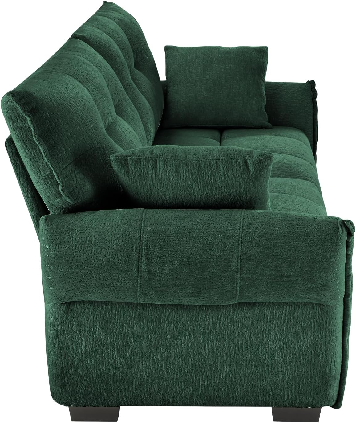 Modern Chenille Fabric 2-Seat Loveseat Sofa, Premium Upholstery Living Room Couch with Tufted Backrest & Comfortable Armrests and High-Resilience Memory Foam Cushions,Green
