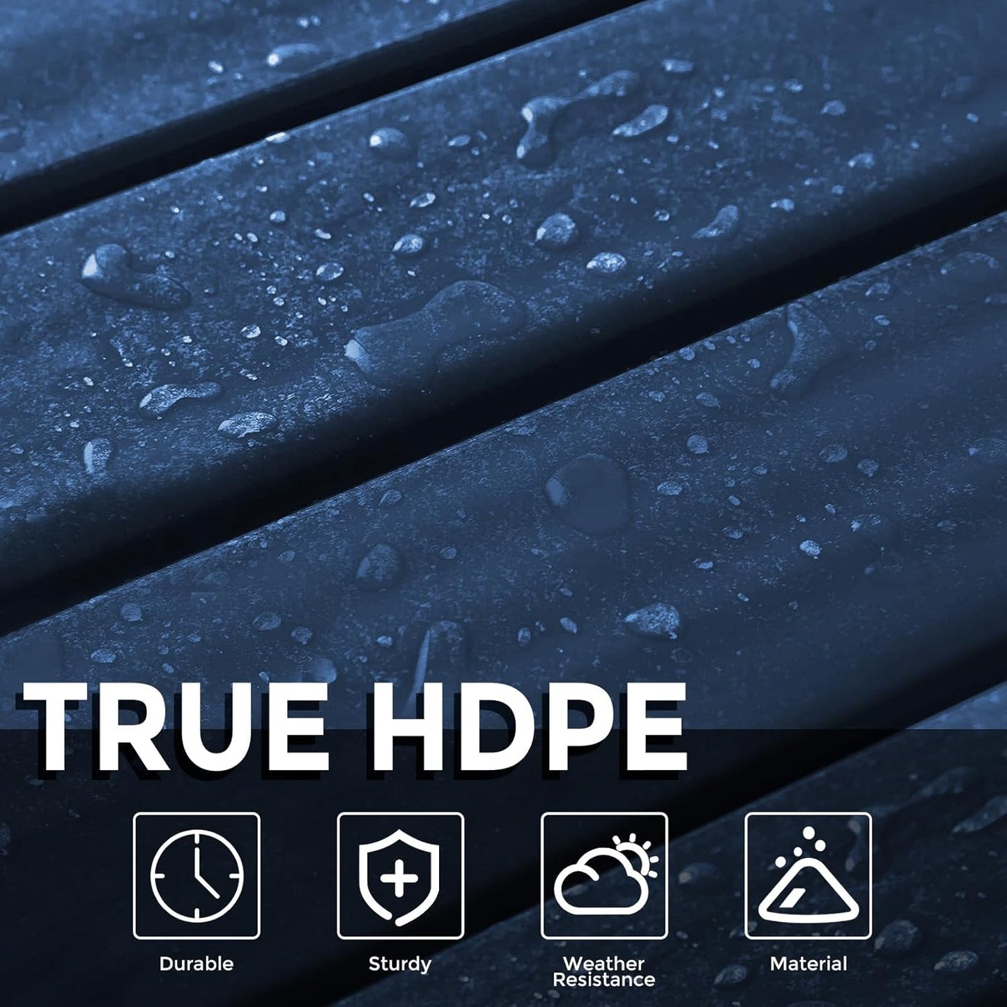 Adirondack Square Outdoor Side Table,2-Tier Storage Patio Side Table, HDPE End Tables for Backyard Pool Porch Garden Lawn(Blue)
