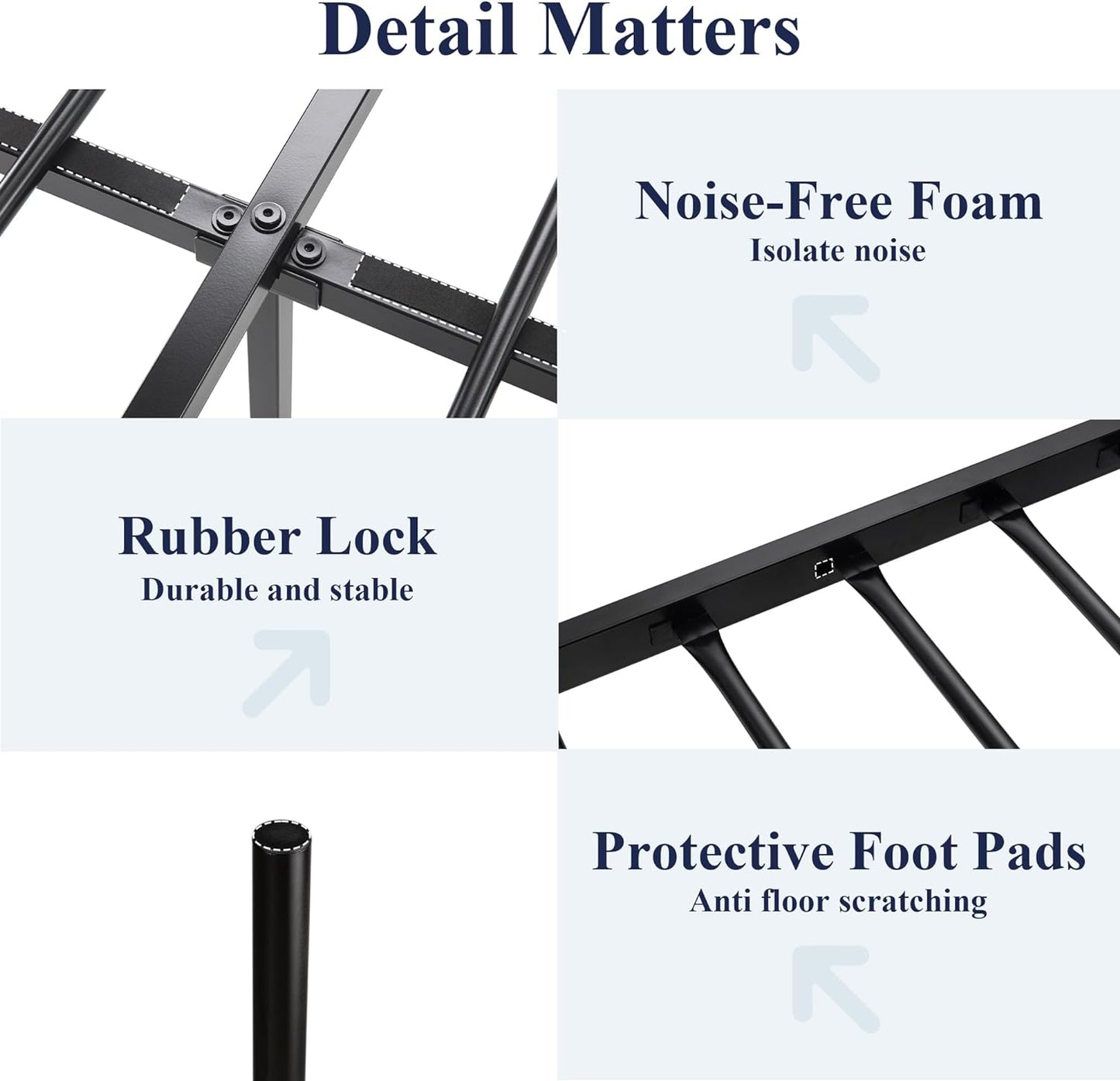 Allewie 14 Inch Full Size Metal Platform Bed Frame with Victorian Vintage Headboard and Footboard/Mattress Foundation/Under Bed Storage/No Box Spring Needed/Easy Assembly/Noise Free/Black