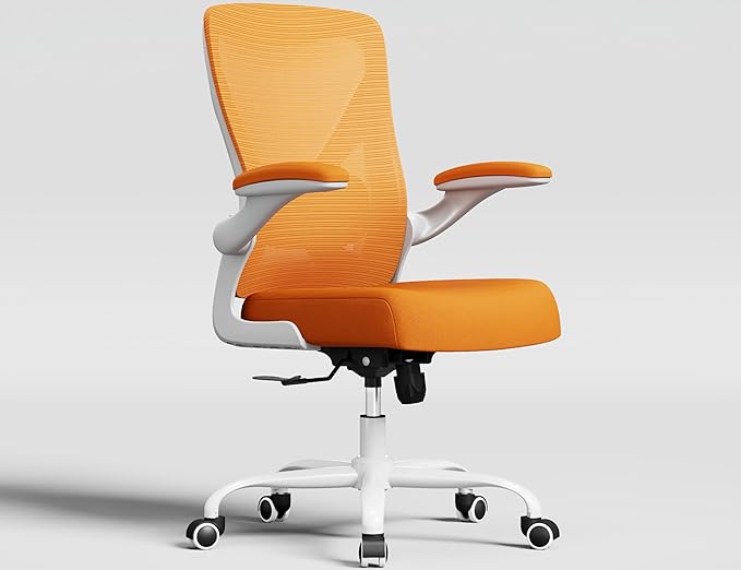 Ergonomic Office Chair - Home Office Desk Chairs Comfy, Computer Chair Ergonomic, Office Chairs with Lumbar Support, Executive Task Chair for Adults, Comfortable for Long Hours (Orange)
