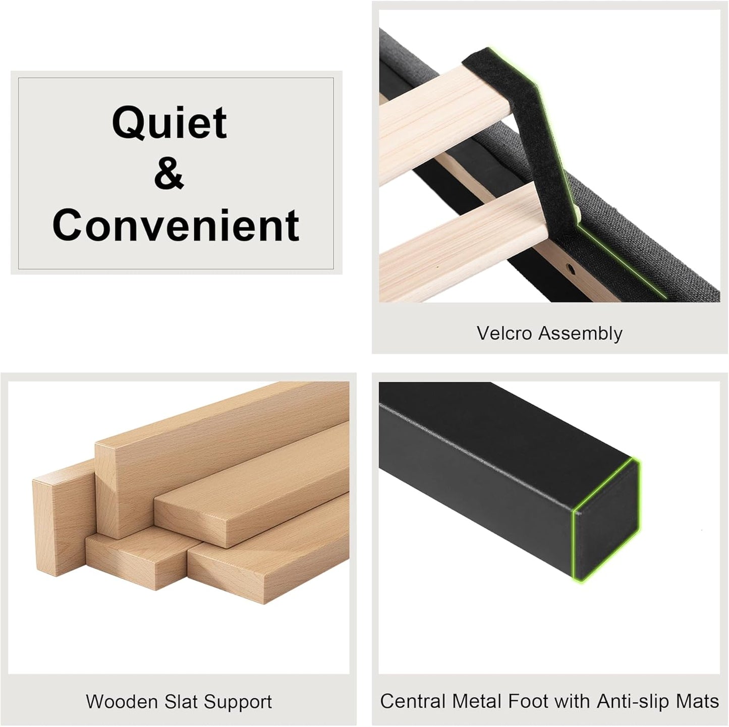 Feonase Twin Platform Bed Frame with Button Tufted Headboard, Upholstered Linen Bed with Wooden Slats Support, No Box Spring Needed, Noise-Free, Easy Assembly, Dark Grey