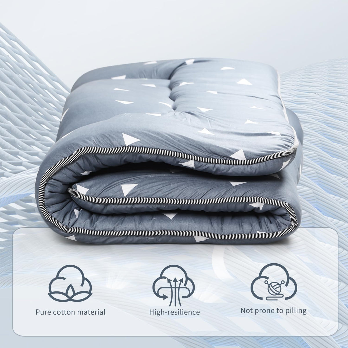 Japanese Floor Mattress,Roll Up Memory Foam Tatami Mat Easy to Store and Portable,Futon Mattress Suitable for Camping and Guest Room (Grey, Full (80" X 47"))