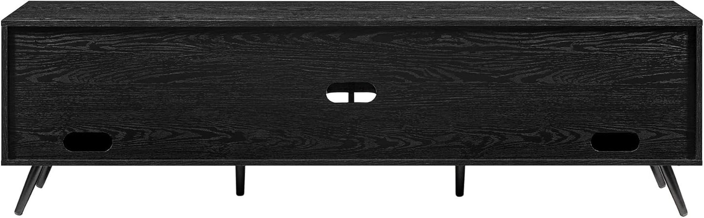 Walker Edison Nora Modern Minimal Open-Shelf TV Stand for TVs up to 80 Inches, 70 Inch, Black