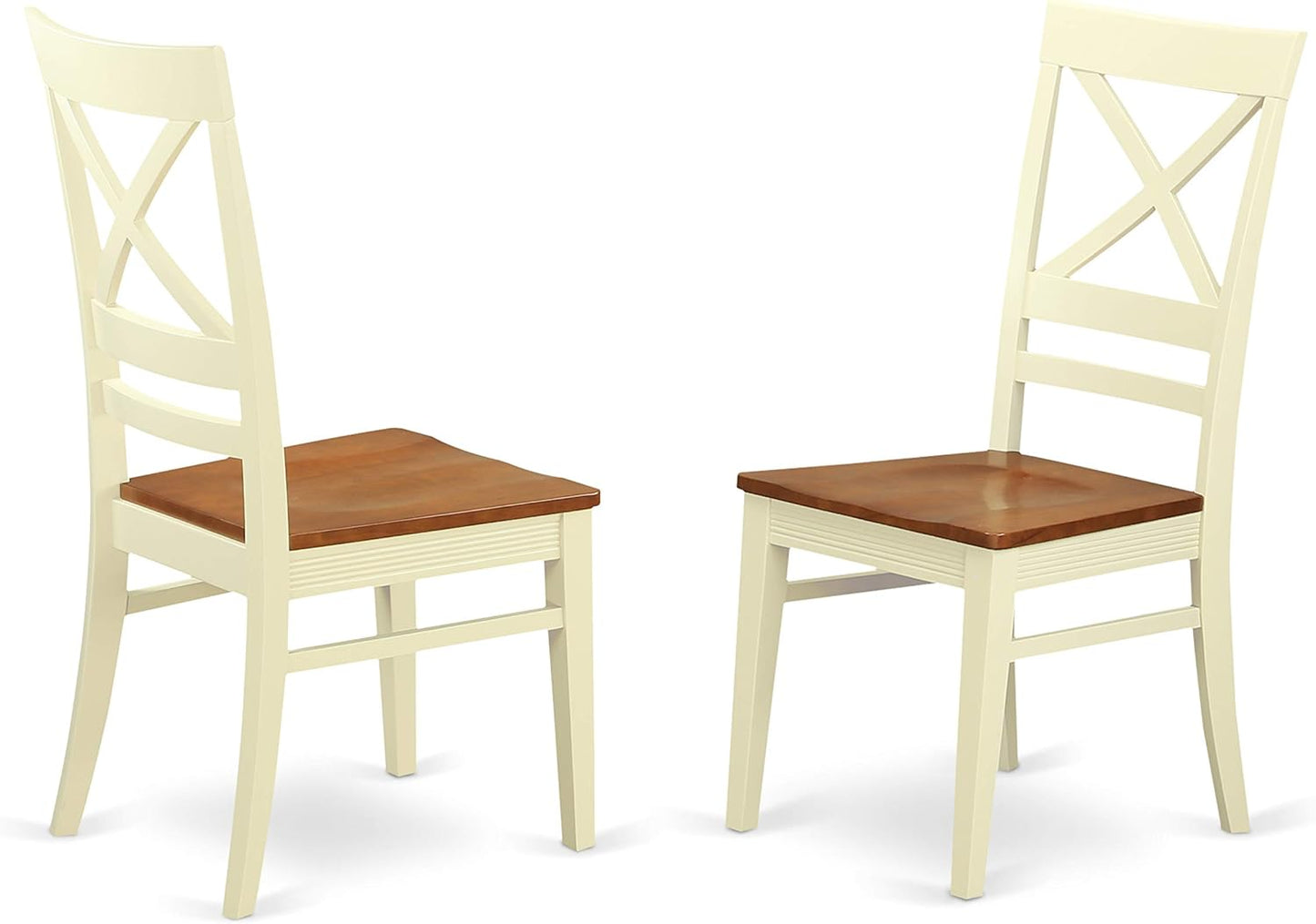 East West Furniture NIQU5-WHI-W 5 Piece Dining Set Includes a Rectangle Dining Table with Butterfly Leaf and 4 Kitchen Chairs, 36x66 Inch, Buttermilk & Cherry