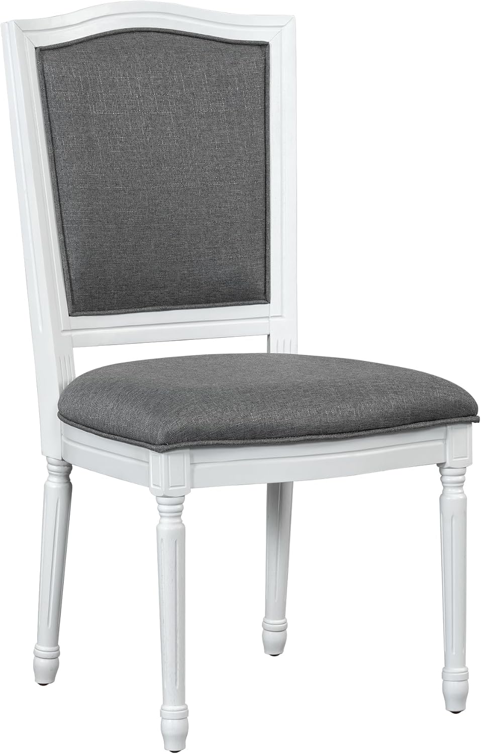 Merax Rustic 7 Piece 78.1inch Extendable Dining Table Set with 18inch Removable Leaf, 6 Upholstered Dining Chairs, 2 Built-in Drawers, Dark Gray+White