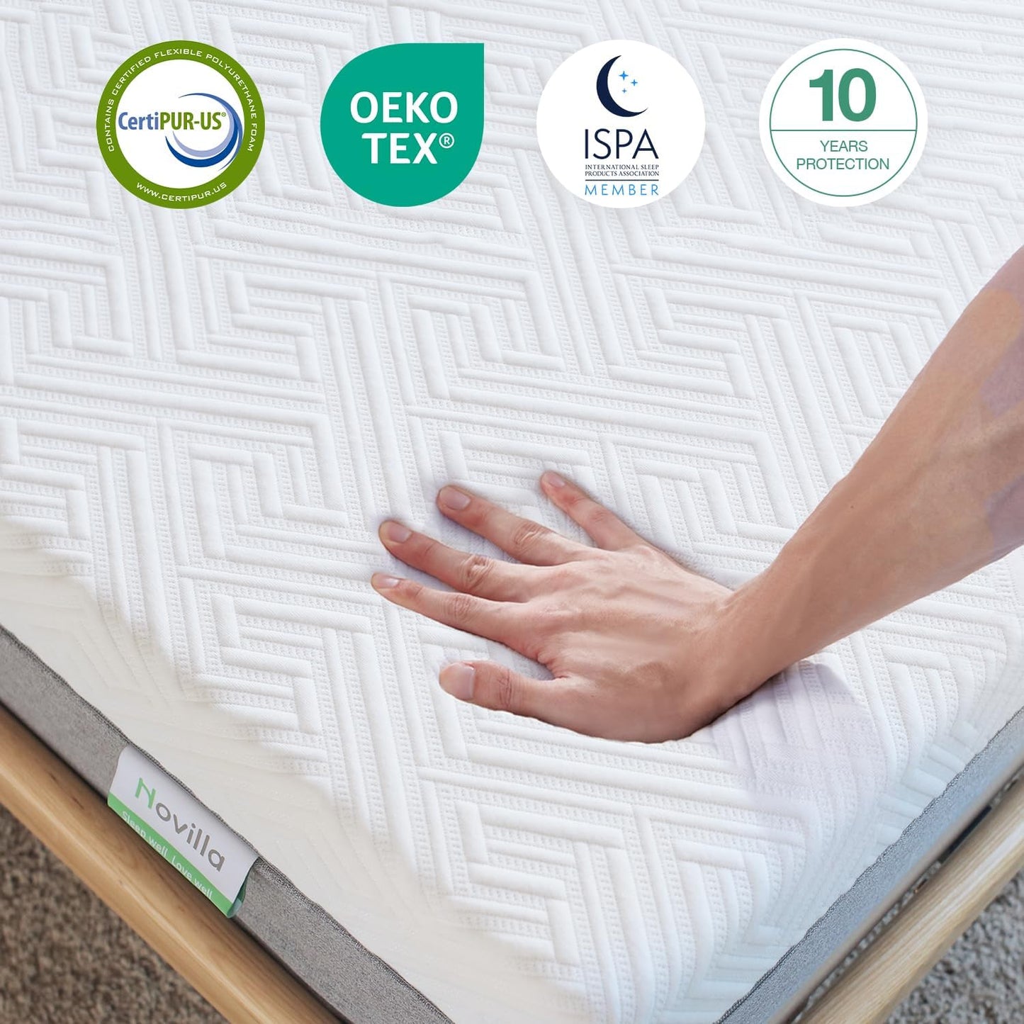 Novilla Mattress Twin XL, 8-Inch Gel Memory Foam Mattress for Pressure Relief, Enhanced Support & Plush Comfort, Twin XL Bed in a Box, Bliss