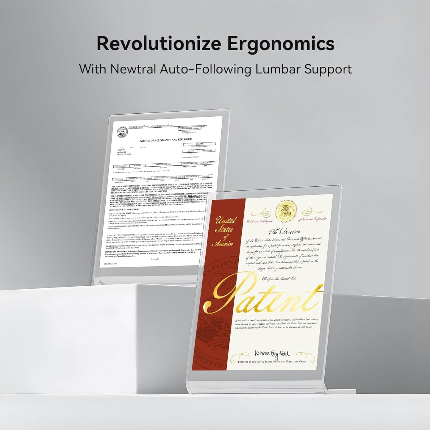 Newtral Office Chair Ergonomic - Home Office Desk Chair, Auto-Following Lumbar Support, 4D Armrest, Seat Depth and Height Adjustable for Long Time Sitting (Without Footrest, Black)