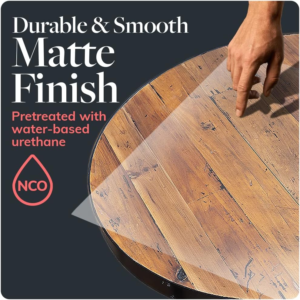Reclaimed Wood Table Top - Rustic Recycled Wooden Piece Perfect for Signs, Kitchens, Dining and Coffee Table Tops (Reclaimed Wood Table Top with Metal Edge, 24" x 30")