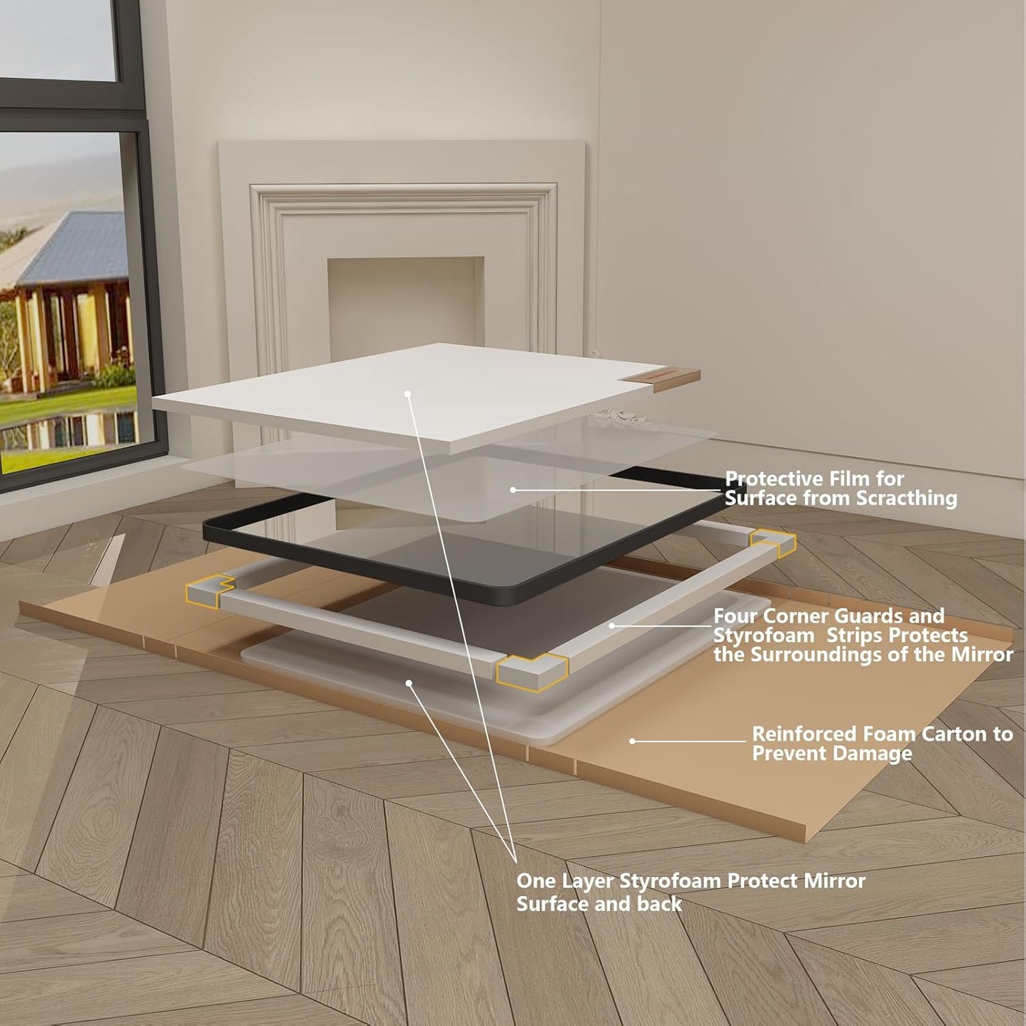 2 Pack of 22x30 Inch Black Metal Framed Bathrrom Mirror, Black Matte Rounded Rectangle Bathroom Vanity Mirror, Anti-Rust, Hangs Horizontally or Vertically