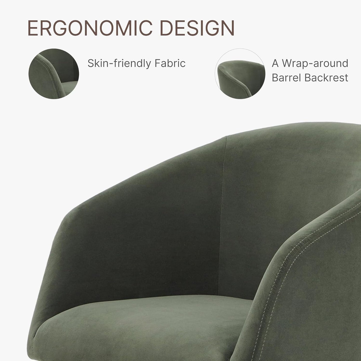 Swivel Dining Chairs Modern Accent Armchair Side Deskchair for Diningroom Vanity Bedroom Livingroom Reading Room,Green,4 Box