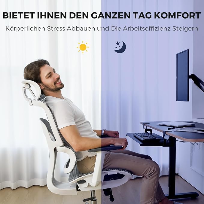NearHub Ergonomic Office Chair for Big and Tall Max 400Lbs Heavy-Duty Office Gaming Chair with Adjustable Features, High-Back Design, and Premium Comfort for Home Office, EC20