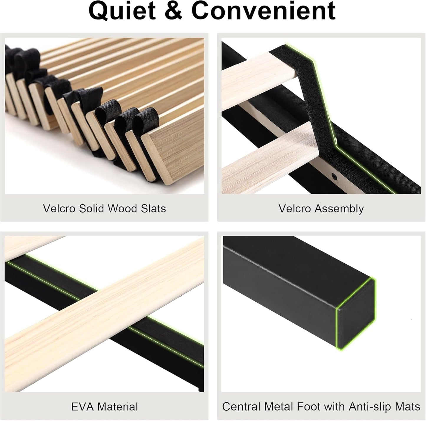 Feonase Queen Platform Bed Frame with Button Tufted Headboard, Upholstered Linen Bed with Wooden Slats Support, No Box Spring Needed, Easy Assembly, Noise-Free, Black