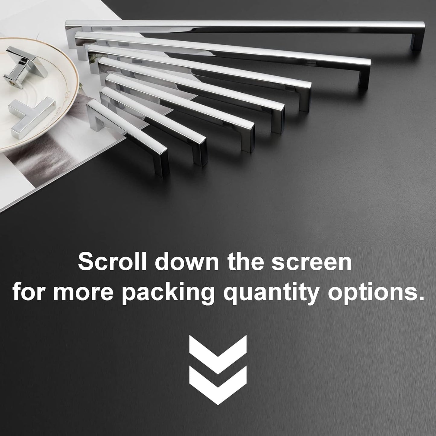 KOOFIZO Solid Square Bar Cabinet Handle - Chrome Furniture Pull, 3 Inch/76mm Screwhole Distance, 10-Pack for Kitchen Cupboard Door, Bedroom Dresser Drawer, Bathroom Wardrobe Hardware