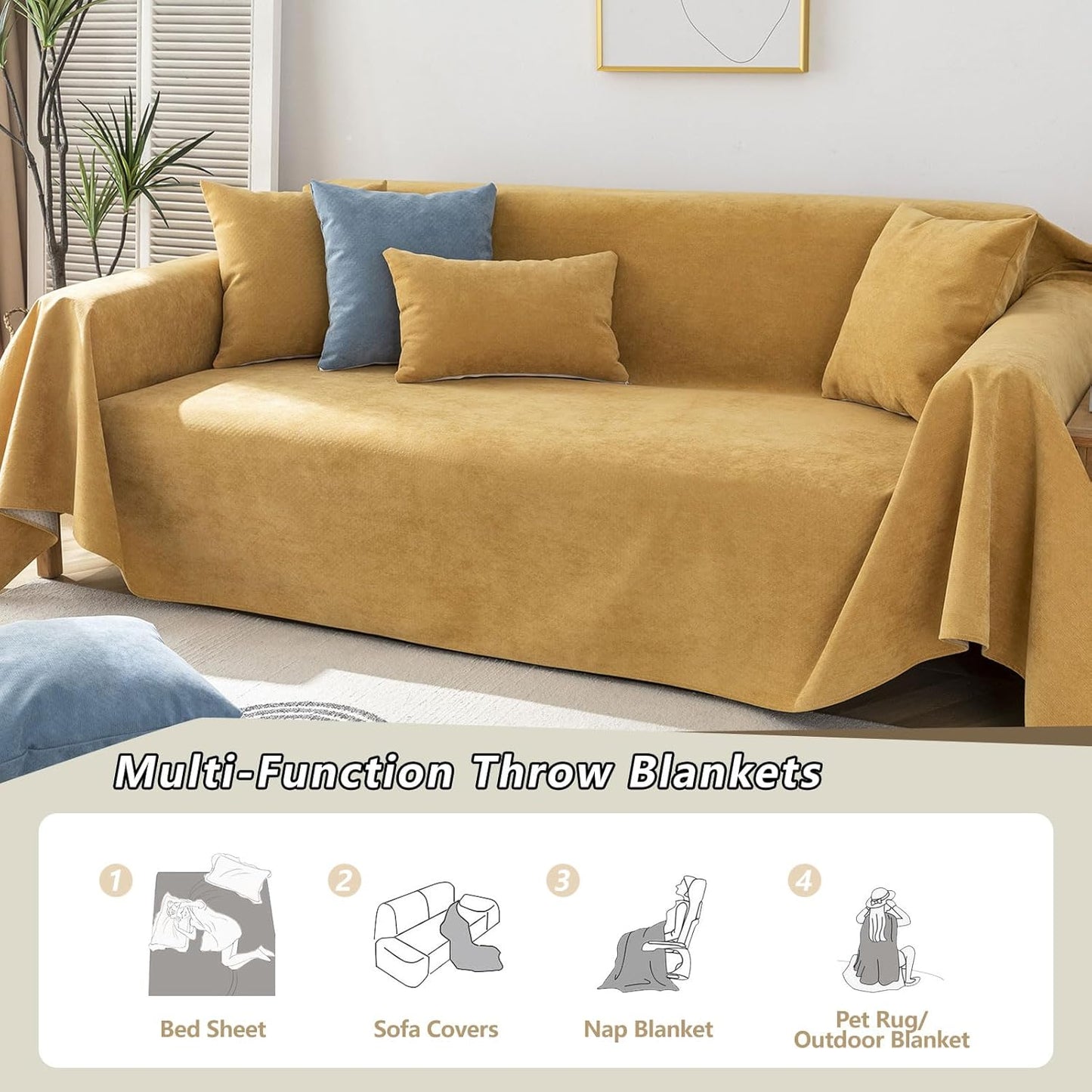 STACYPIK Waterproof Ginger Couch Cover for Sectional, Loveseat Covers, Futon Cover, L Shaped Cover, Anti-Cat Scratch Furniture Protector for 2 Cushion Couch,Washable Pets Protector Sofa Cover-71X102IN