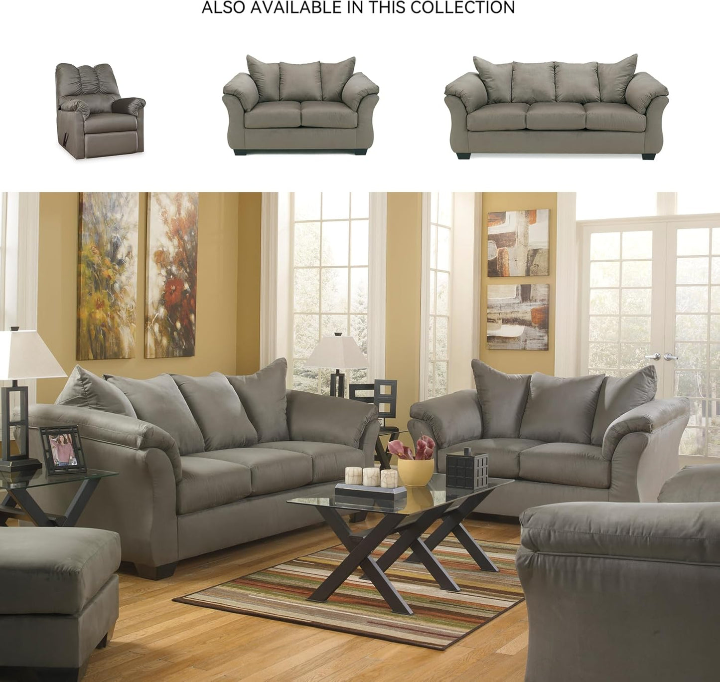 Signature Design by Ashley Darcy Casual Plush Sofa, Grayish Brown
