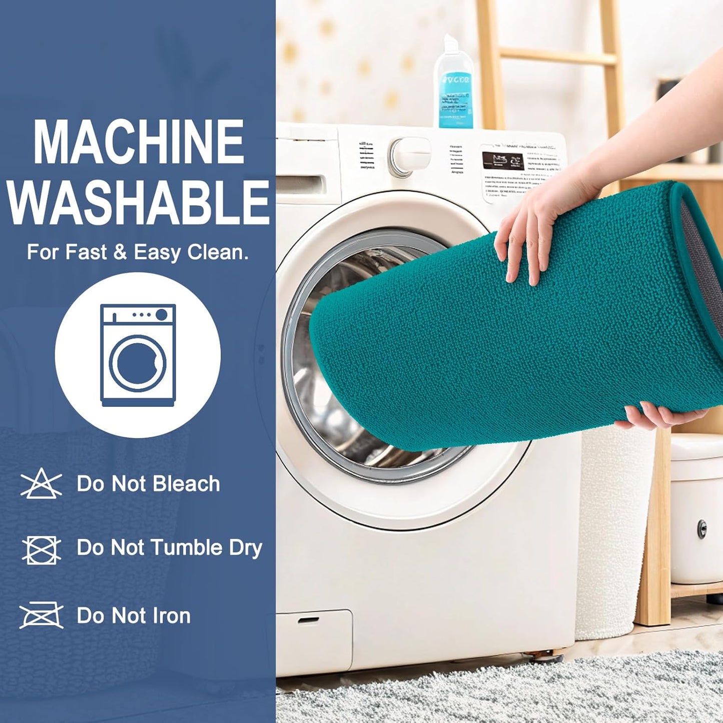 OLANLY Thick Memory Foam Bath Mat Rug 24x16, Extra Soft Absorbent Bathroom Rug, Quick Dry Bath Mats, Non-Slip, Machine Washable Carpet for Bathroom, Tub and Shower, Home Decor Accessories, Deep Lake