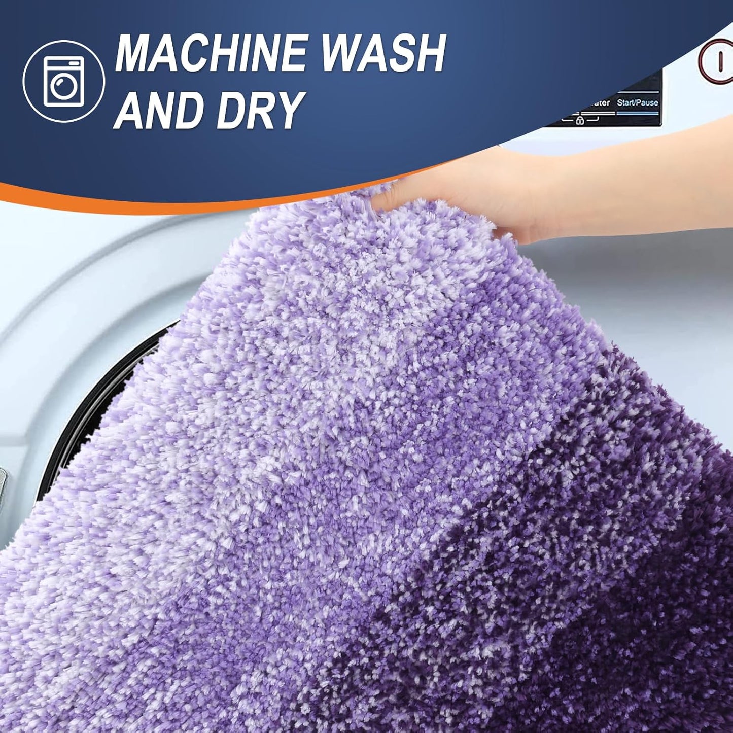 OLANLY Bathroom Rugs Mat 30x20, Extra Soft Absorbent Microfiber Bath Rugs, Rubber Backing, Quick Dry, Machine Washable Bath Mats for Bathroom Floor, Tub and Shower, Home Decor Accessories, Violet