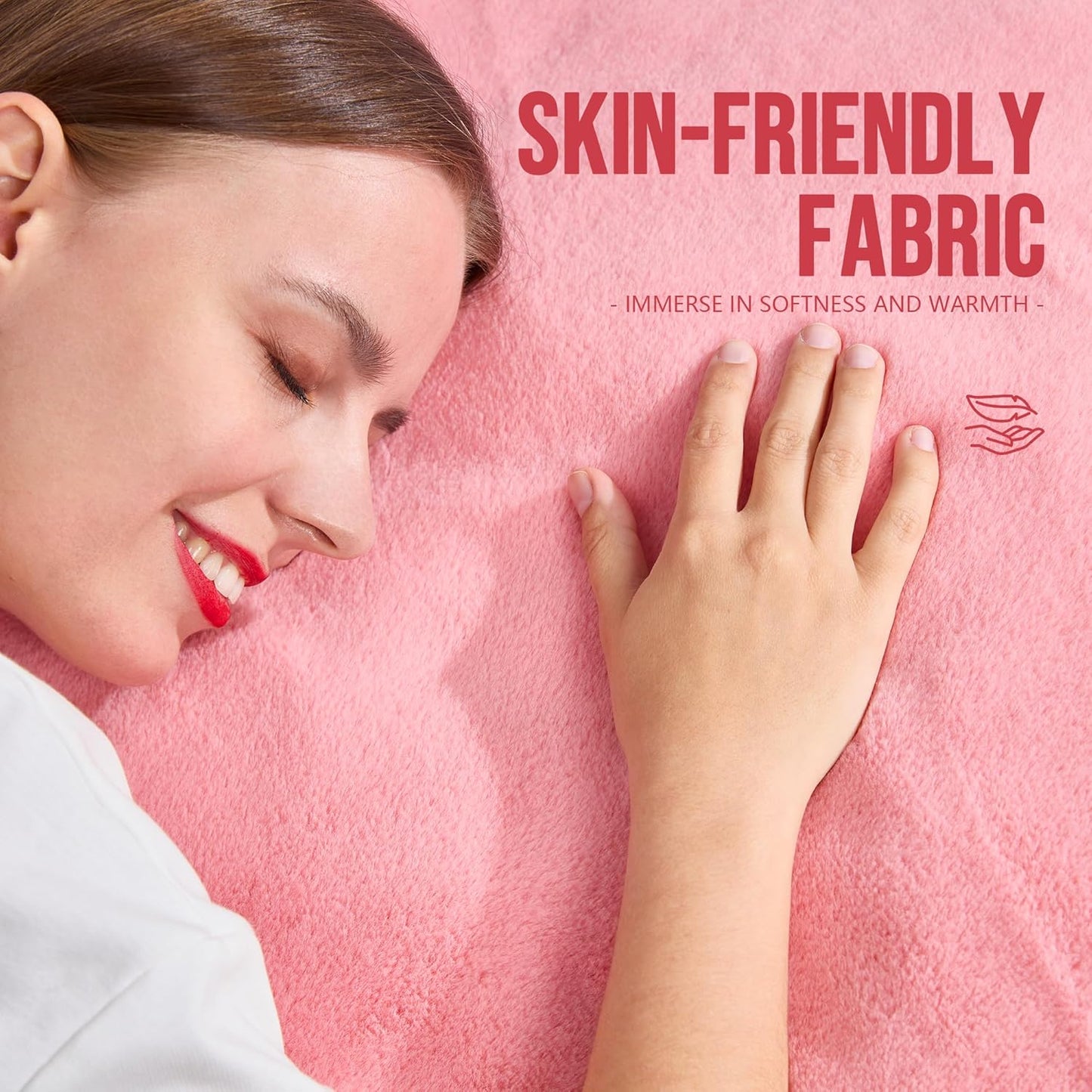 Hobestluk 6ft Bean Bag Chairs for Adults Large Beanbag Chair with Plush Faux Fur Cover Big Bean Bag Chair for Living Room Bedroom Dorm Office - Pink (70" x 70" x 15")