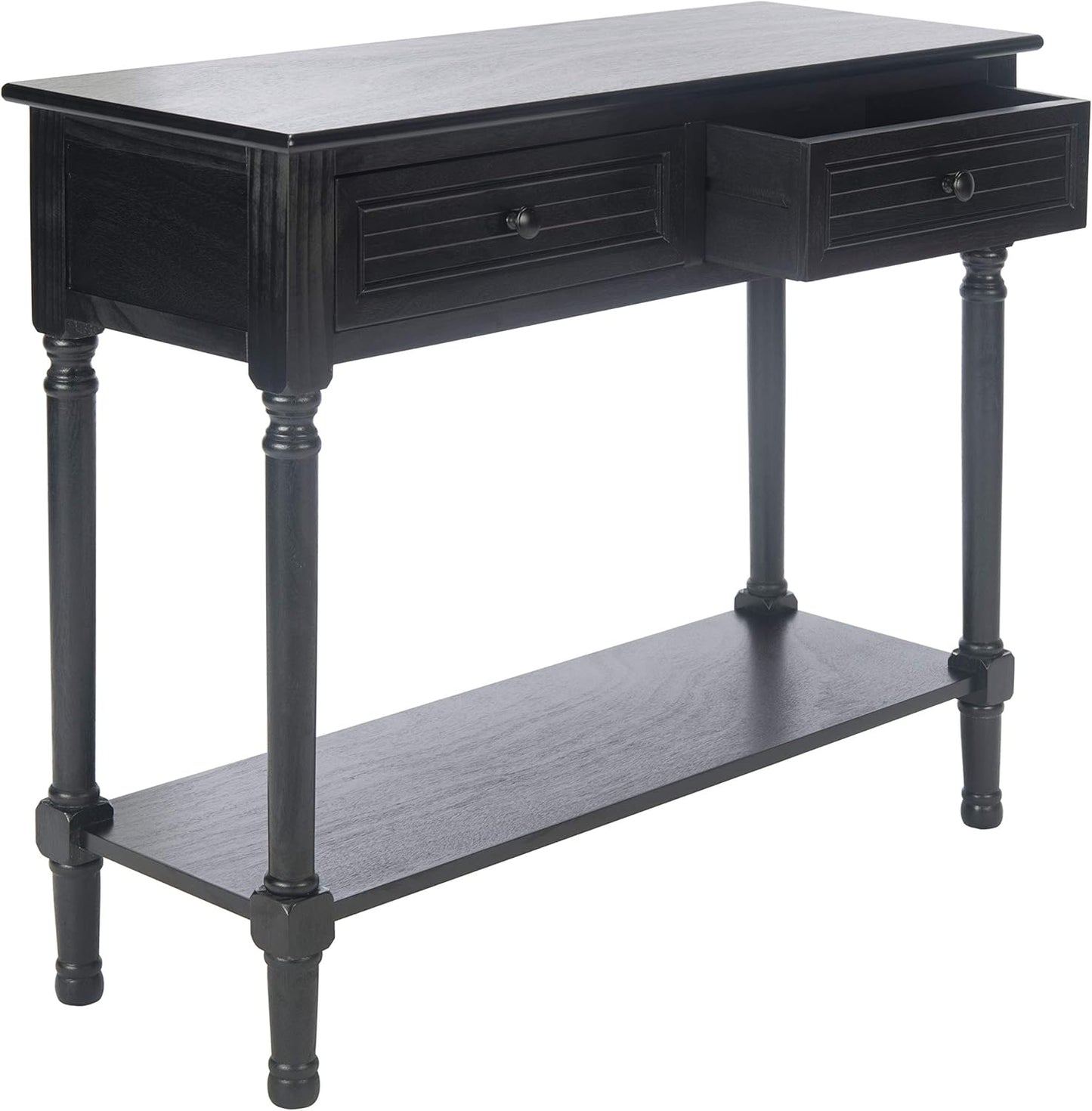 SAFAVIEH Home Collection Tate Black 2-Drawer Bottom Shelf Console Table CNS5720B