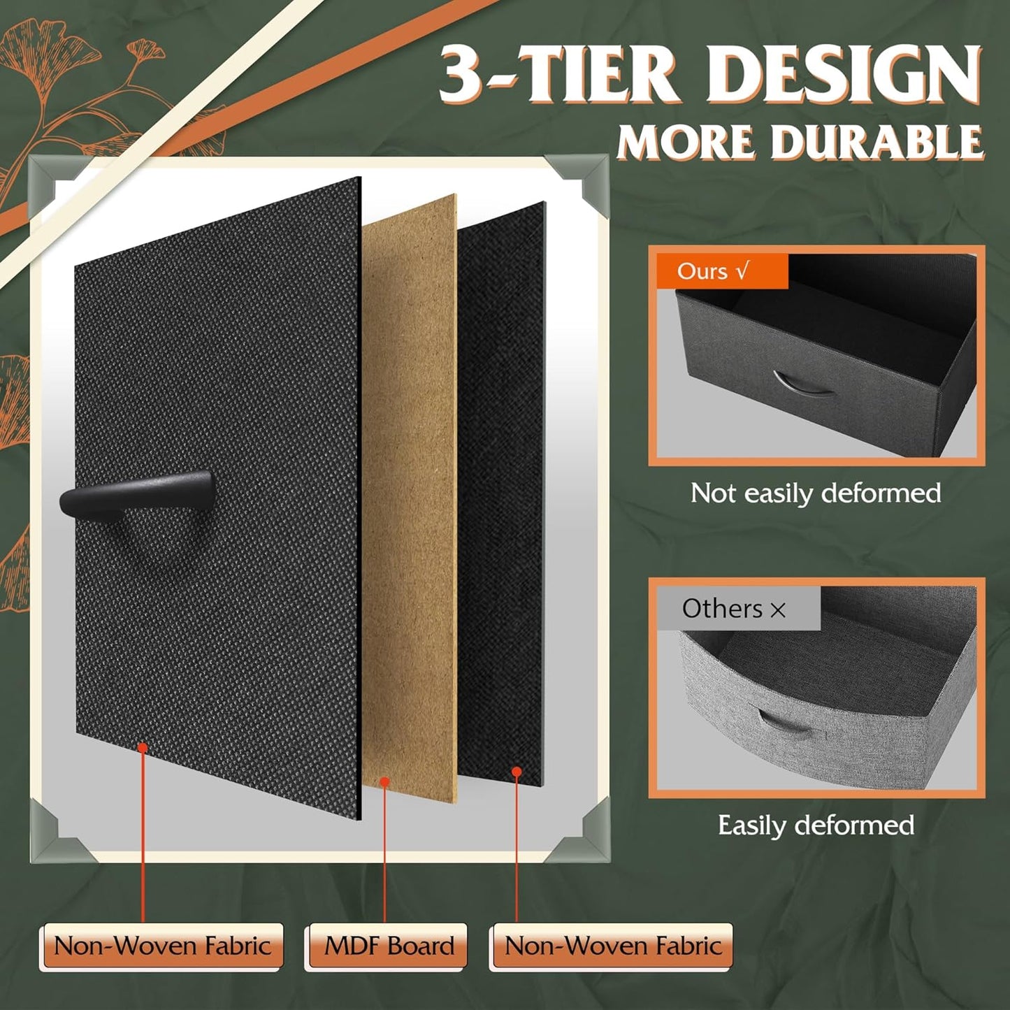 WLIVE 9-Drawer Dresser, Fabric Storage Tower for Bedroom, Hallway, Entryway, Closet, Tall Chest Organizer Unit with Fabric Bins, Steel Frame, Wood Top, Easy Pull Handle, Charcoal Black