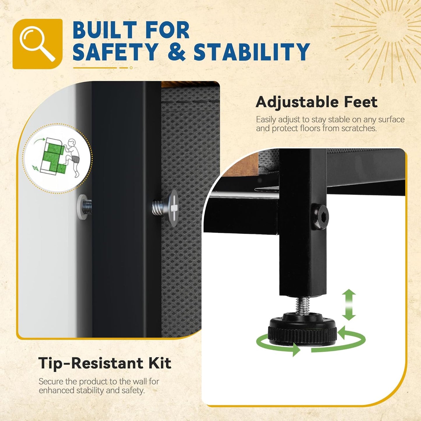 DWVO Dresser with 10 Drawers - Fabric Storage Tower, Organizer Unit for Living Room, Hallway - Sturdy Steel Frame, Wooden Top & Easy Pull Fabric Bins