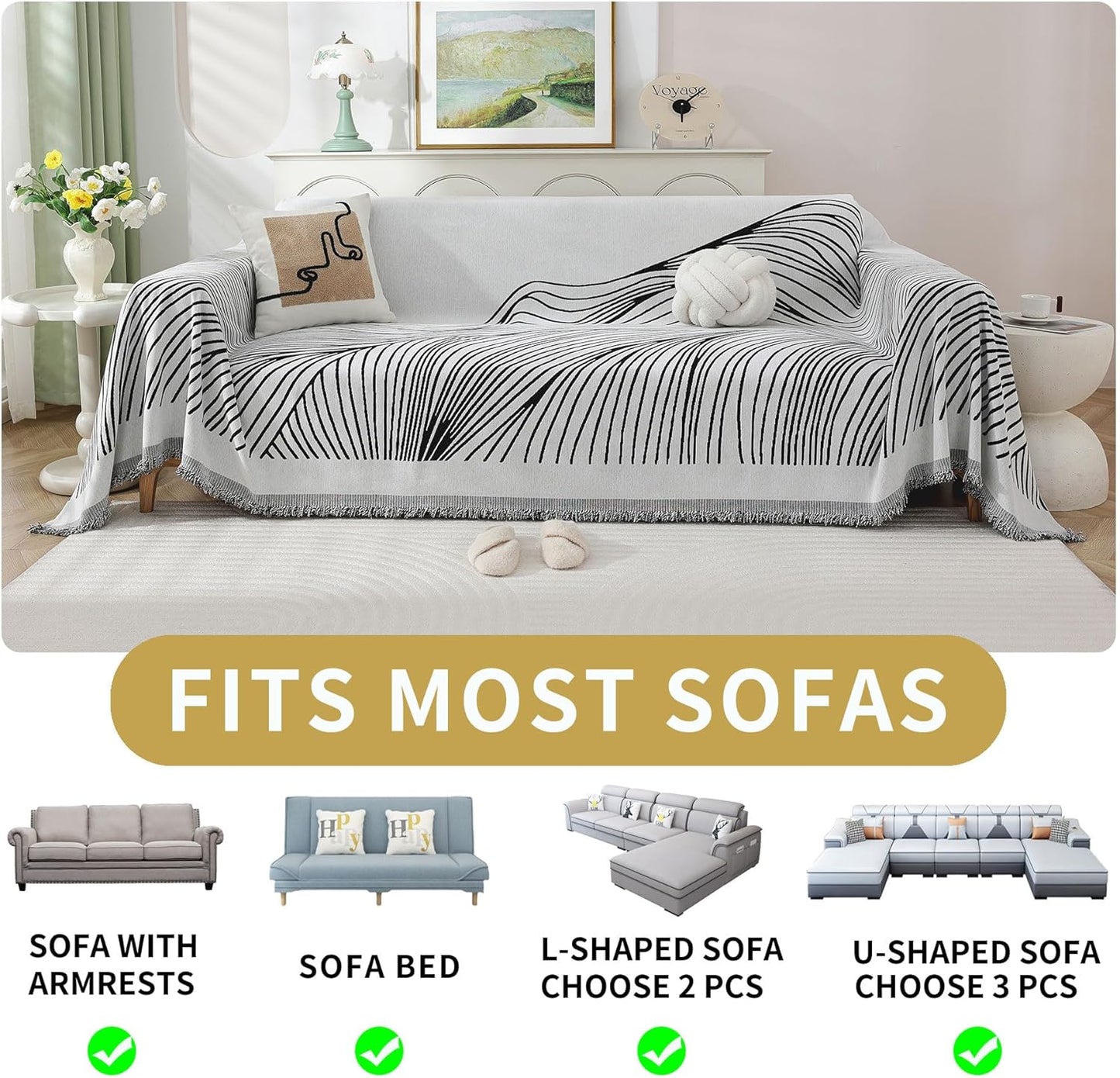 Non Slip Sofa Covers Couch Covers for 2 Cushion Couch Sofa Pet Friendly Washable Couch Covers for Sofa, Soft Thick Sectional Couch Covers L Shape Furniture Protector for Kids, Dogs 71" X102"