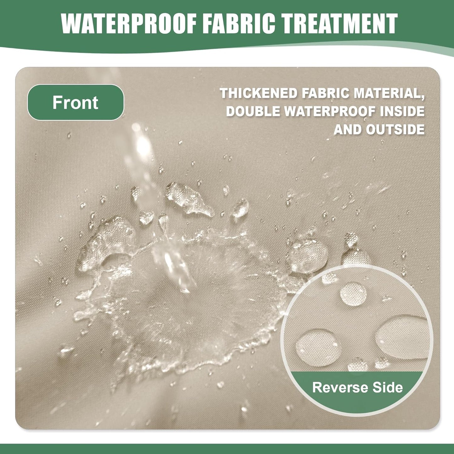 Chaise Lounge Cushions Outdoor Set of 2 - Waterproof and Fade Resistant Sun Lounger Replacement Cushion - Patio Lounger Pads with Removable Cover for Pool, Deck, Lawn, 72 x 21 x 3 Inch, Cream