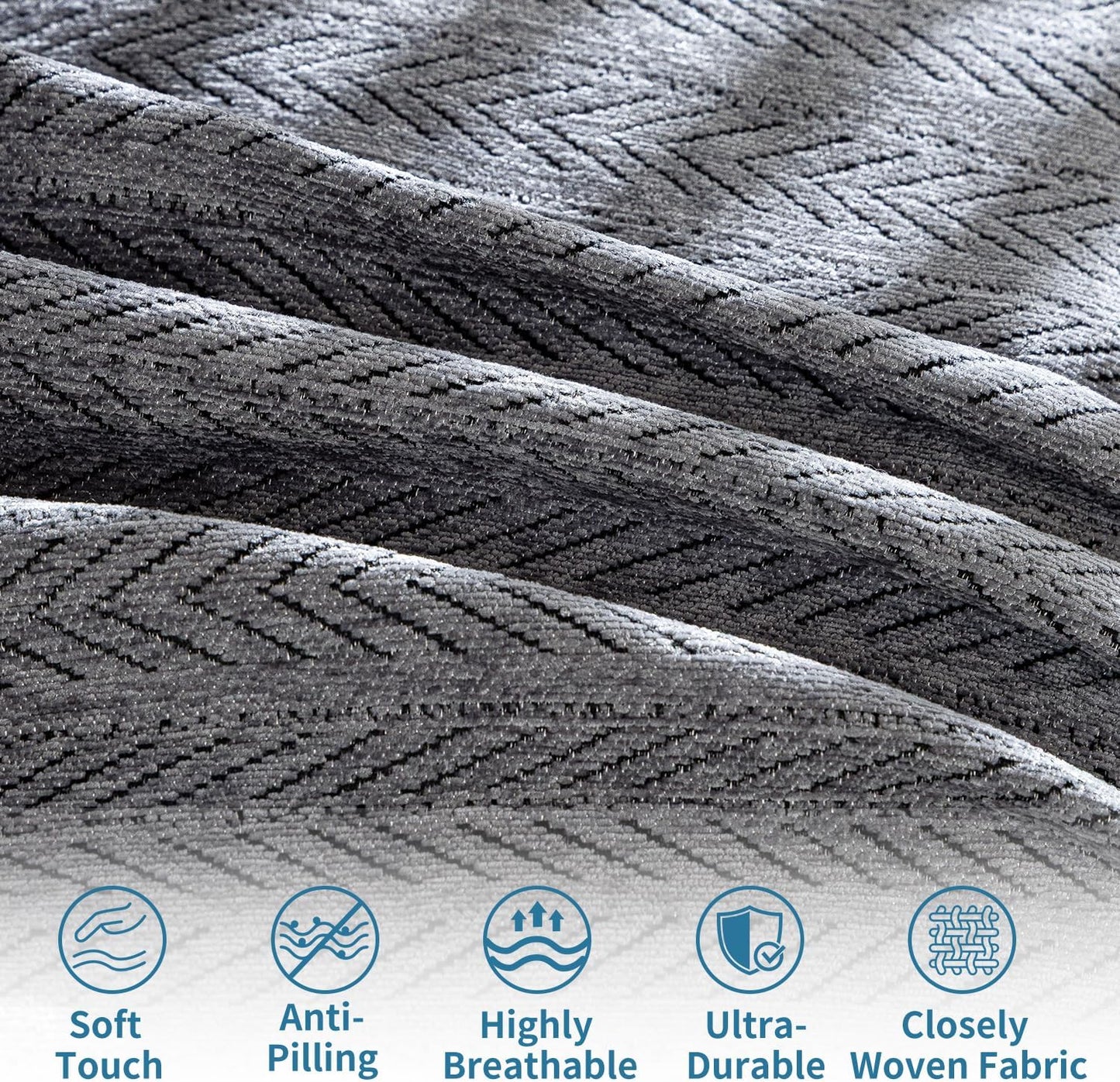 Nobildonna Sofa Cover Washable Soft Thicken Chenille Couch Cover with Tassel,Waterproof Sofa Slipcover for 3-4 Cushion Couch,Sectional Sofa,L-Shaped Furniture Protector Pet-Friendly,Dark Gray 71x150