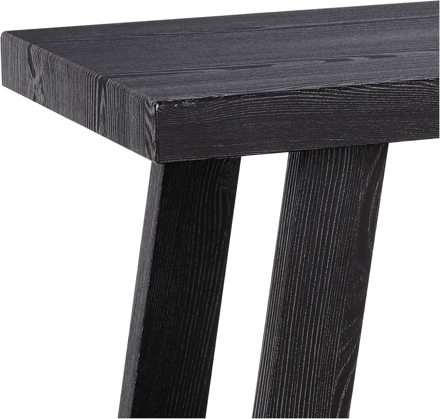Roundhill Furniture Athens Contemporary Wood Shelf Side Table, Black