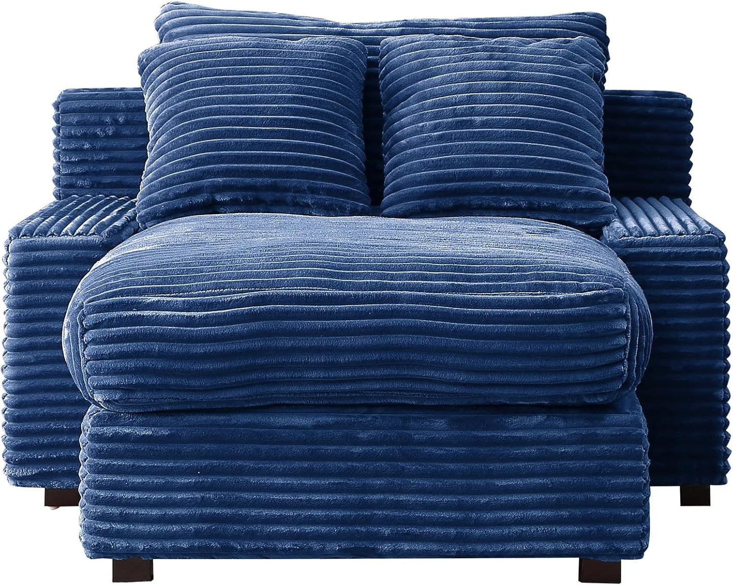 48.8" W Oversized Chaise Daybed Lounge Sleeper Chair Bed for Living Room Reading Bedroom, Indoor Cloud Chaise Sofabed Plush Corduroy Upholstered Sleeper Couch W/3 Pillows for Home/Apartment