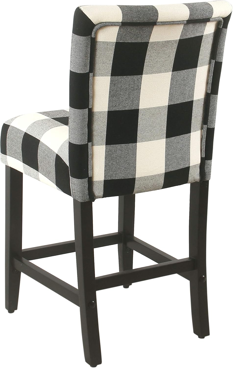 'HomePop by Kinfine Fabric Upholstered Counter Height Barstool - 24-inch, Black and Cream Geometric